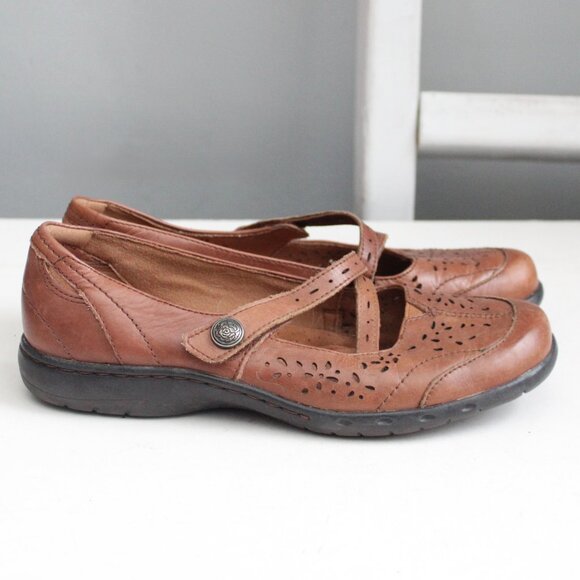 Rockport Cobb Hill Women's Brown Leather Pearl-Ch Mary Jane Flats Size 8 - Picture 4 of 8